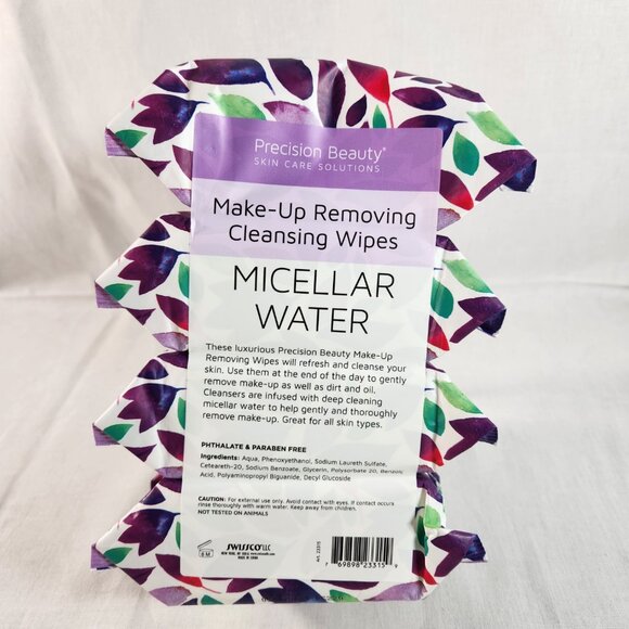 Precision Beauty Make-Up Removing Cleansing Wipes MICELLAR WATER 4 Packs = 160 - Picture 5 of 6